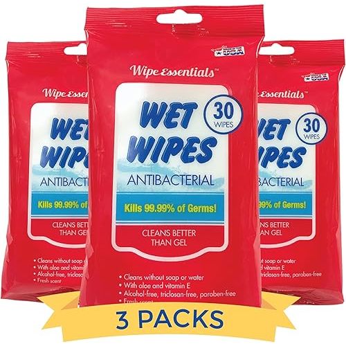WipeEssentials Hand Sanitizer Wipes, Hand Wipes for Adults and Kids - 90 wipes