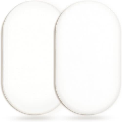 GRSSDER Stretchy Ultra Soft Fitted Bassinet Sheet 2 Pack, Universal Fit for Bassinets Baby Cradle Moses Basket Oval Rectangle Mattress Safe and Snug, Jersey Bassinet Sheets for Girls, White