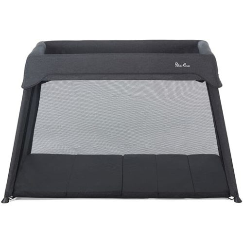 Silver Cross Slumber Sleep & Go 3 in 1 Travel Crib - Multi Use, Converts Newborn Bassinet to Crib to Playard - Portable, Lightweight, Easy to Pack with Comfortable Mattress, for Infants to Toddlers - Black