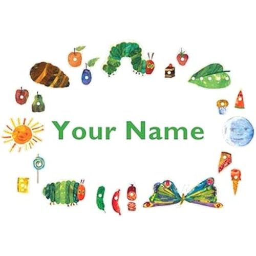 Oliver's Labels Premium Personalized Wall Decal for Kids Room Décor - Peel & Stick, Removable (The Very Hungry Caterpillar™)