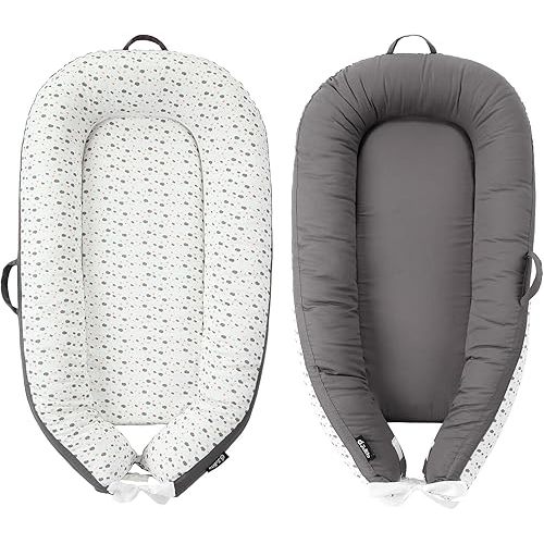 JOLLITO Baby Nest Cover for Baby Girls & Boys, Infant Lounger, Newborn Essentials for Baby 0-12 Months, 100% Cotton Breathable, Portable Travel, Babies Essentials Gifts