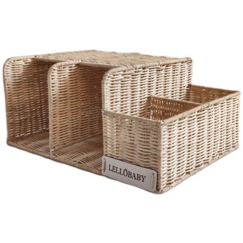 LELLOBABY™ X Hampton BABY - Deluxe Rattan Diaper Caddy