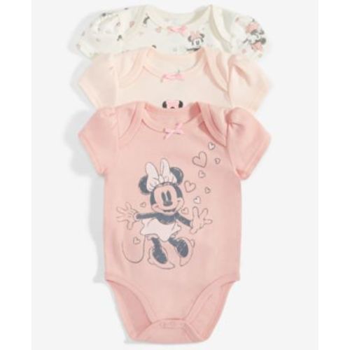 Baby Girls Minnie Mouse Bodysuits, Pack of 3