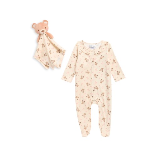 Teddy Bear Print Footie & Lovey Set (Women) | Nordstromrack