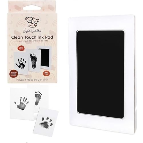 Clean Touch Hand and Footprint Kit - Ink Pad for Baby Hand and Footprints - Dog Paw Print Kit,Dog Nose Print Kit - Baby Footprint Kit, Clean Touch Baby Handprint Kit, Inkless Inkpad (Jet Black)