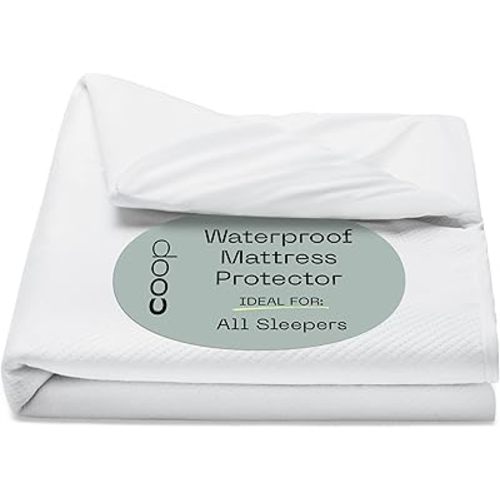 Coop Home Goods Ultra Tech Waterproof Mattress Protector Queen, Smooth Top Mattress Pad, Waterproof Mattress Cover, 18" Deep, Machine Washable Mattress Topper, Noiseless Comfort (60x80)