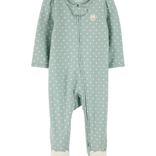 Green Baby Polka Dot 2-Way Zip Cotton Sleeper pyjamas | Carter’s Oshkosh Canada
