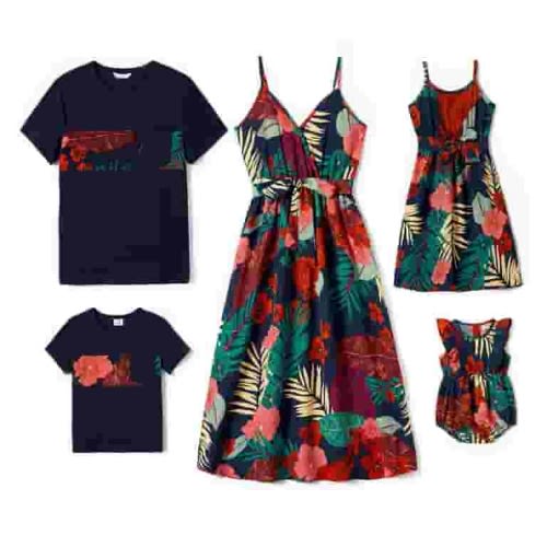 PatPat Baby Girl Clothes Family Matching Outfits Mommy and Me Dresses and Short-sleeve T-shirts Sets, Baby Girl 3-6M