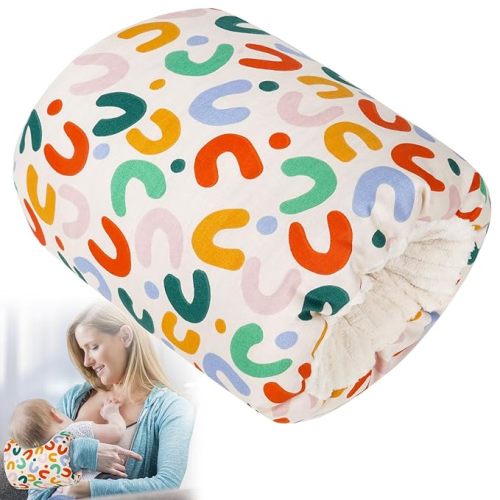 TEUOPIOE Baby Feeding Arm Pillow,Soft Cotton Bottle Nursing Arm Pillows for Newborn,Breastfeeding Pillows for More Support for Mom and Baby,Portable and Washable,Ergonomic Nursing Essentials(Rainbow)