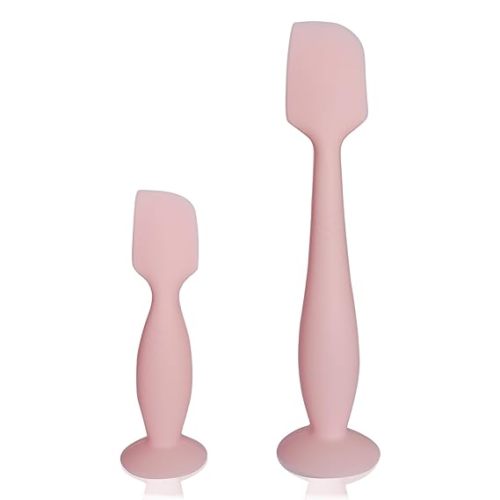 LOTBILL Diaper Cream Spatula, 2 Pack Butt Spatula Baby, Silicone Diaper Cream Applicator, Full-Size and Mini Butt Paste Spatula for Babies, Newborn Baby Necessities (Pink)