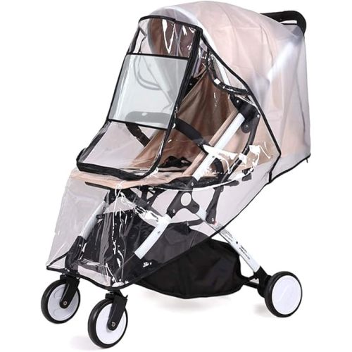HomeChi Stroller Rain Cover, Universal Size Stroller Weather Shield Waterproof Windproof Dust Resistant Durable Protection Travel-Friendly with Eye Screen Pushchair Rain Cover Accessory Outdoor Use