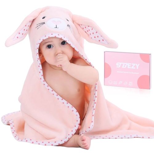 Amazon.com: TBEZY Baby Hooded Towel with Unique Animal Design Ultra Soft Thick Cotton Bath Towel for Newborn (Bunny) : Baby