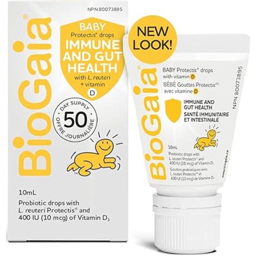 BioGaia Probiotic Drops with 400IU of Vit.D | 10mL BioGaia Immune & Gut Health | 50 Day Supply | Promotes The Development of Healthy Immune & Digestive Systems in Infants, Babies & Toddlers