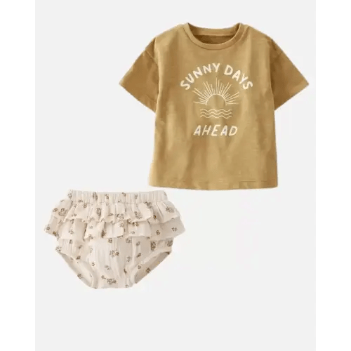 2-Pack Organic Cotton Diaper Cover and Graphic Tee Set