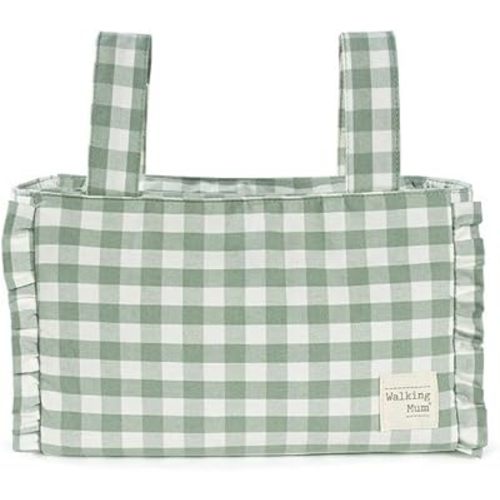 Walking Mum. Remy Maternity Stroller Organiser Bag Short Handles to Attach to Stroller Green 31 x 17 x 12 cm