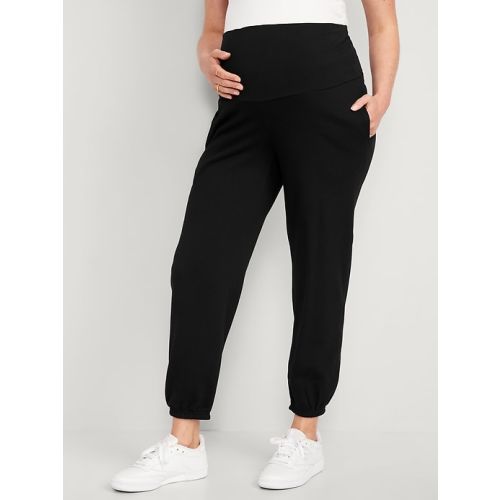 Maternity Rollover-Waist Jogger Sweatpants