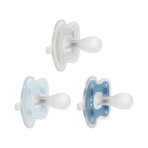 Dr. Brown's Advantage One Piece Silicone Pacifier 0 - 6m - Blue - 3pk: BPA-Free