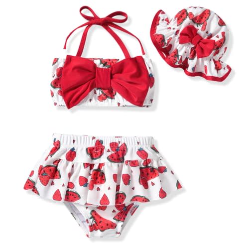 Aalizzwell Baby Girl 2-Piece Bikini Swimsuit with Hat
