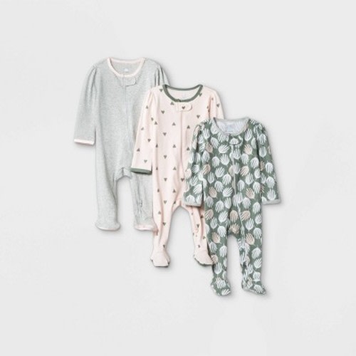 Baby Girls' Sleep N' Play - Cloud Island™ Pink/Green, Size: 6-9M