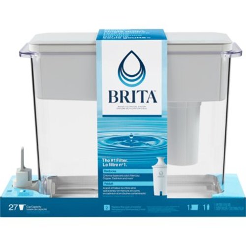 Brita Extra Large Ultramax 27 Cup Grey Filtered Water Dispenser with 1 Standard Filter