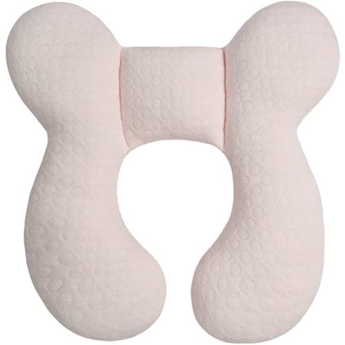 Upgraded Baby Head Support Pillow for Newborn Toddler, Soft Cotton Baby Travel Pillow for Car Seats and Strollers for Baby, Pink
