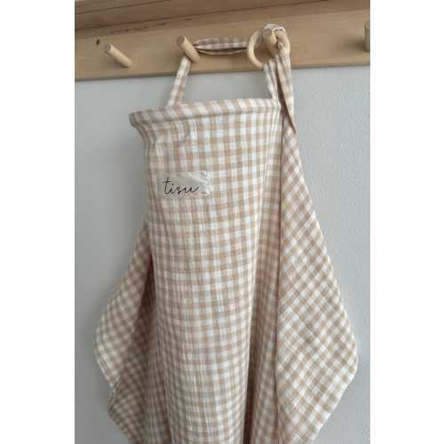 Nursing Cover for Baby Breastfeeding & Pumping | Beige Gingham