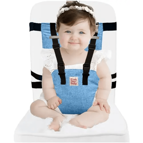Travel Harness Seat for Toddlers - Portable High Chair for Travel | Baby Seat Harness for Golf Carts and Dining | Compact Chair Harness for Babies | Baby Travel Gear - Blue