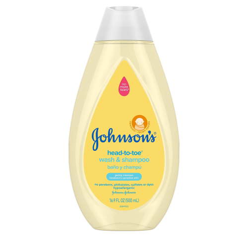 Johnson's Head-to-Toe Gentle Baby Body Wash & Shampoo, Tear-Free, Sulfate-Free & Hypoallergenic Bath Wash & Shampoo for Baby's Sensitive Skin & Hair, Washes Away 99.9% of Germs 16.9 fl. oz