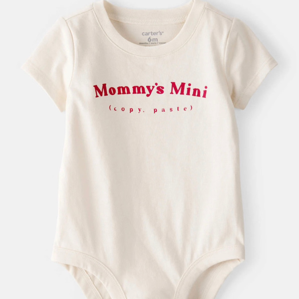 Baby 'Mommy's Mini' Short-Sleeve Graphic Bodysuit - Cream | Carter's