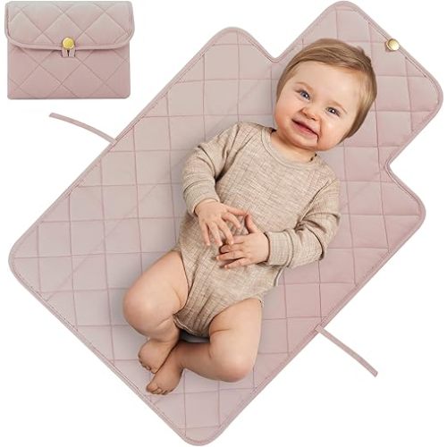Beautiful Padded Changing Pad - Portable, Soft and Easy to Clean Diaper Changing Mat for Babies - The Perfect Lightweight & Foldable Pad for Traveling