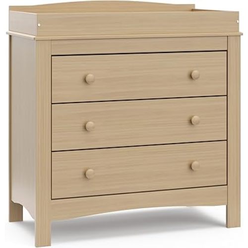 Graco Noah 3 Drawer Chest with Changing Topper (Driftwood) - GREENGUARD Gold Certified, Dresser for Nursery, 3 Drawer Dresser, Kids Dresser, Nursery Dresser Drawer Organizer, Chest of Drawers