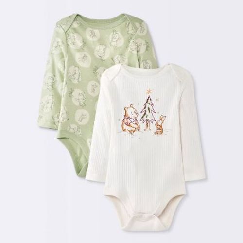 Baby 2pk Winnie the Pooh Bodysuit - Cloud Island™ Cream