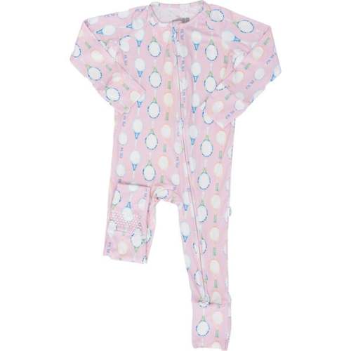 Tennis Rackets Sleep Romper, Pink - The Uptown Baby | Maisonette