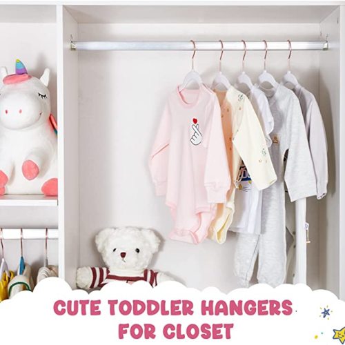 HOUSE DAY Velvet Baby Hangers for Closet, Kids Hangers Velvet 60 Pack, Non Slip Toddler Hangers 11.8 Inch, Durable Childrens Hangers Newborn Hangers for Baby Clothes- White - Baby-11.8''