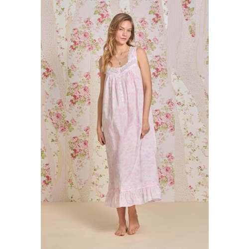 The "Eileen" Blush Bloom Cotton Lawn Ballet Nightgown
