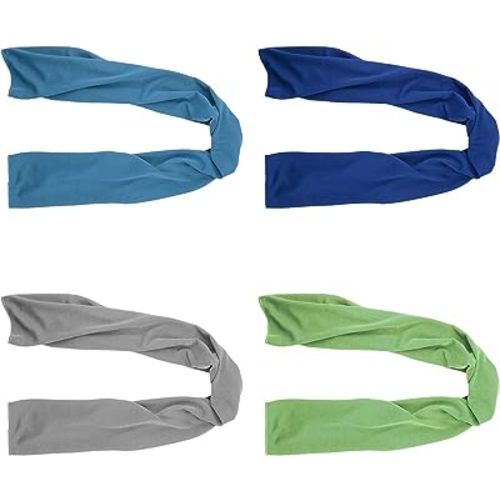 4 Packs Cooling Towel (40"x 12"), Ice Towel, Microfiber, Soft Breathable Chilly Towel Stay Cool for Yoga, Sport, Gym, Workout, Camping, Fitness, Running, Workout & More Activities (Multicolor)
