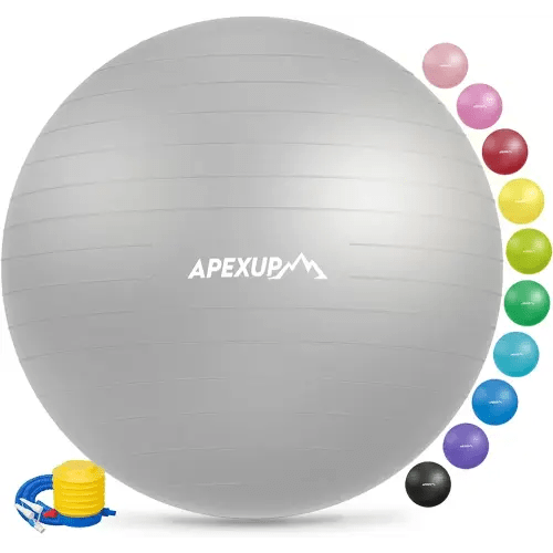 APEXUP Yoga Ball Exercise Ball, Anti Slip Stability Ball Chair, Heavy Duty Large Gym Ball for Fitness, Balance, Core Workout and Physical Therapy