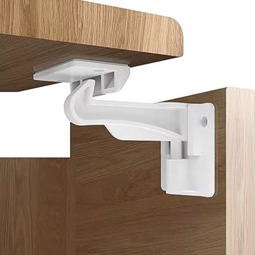 6 Pack Upgraded Invisible Baby Proofing Cabinet Latch Locks – Buumook Children Proof Cupboard Drawers Latches - Adhesive Easy Installation