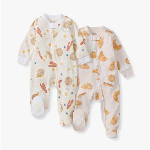 Burt's Bees Baby Baby Girls Pajamas, Zip Front Non-Slip Footed Sleeper Pjs, 100% Organic Cotton