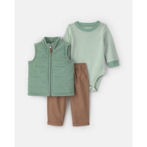 Baby Boy 3-Piece Corduroy Long-Sleeve Layering Set - Green/Brown | Carter's