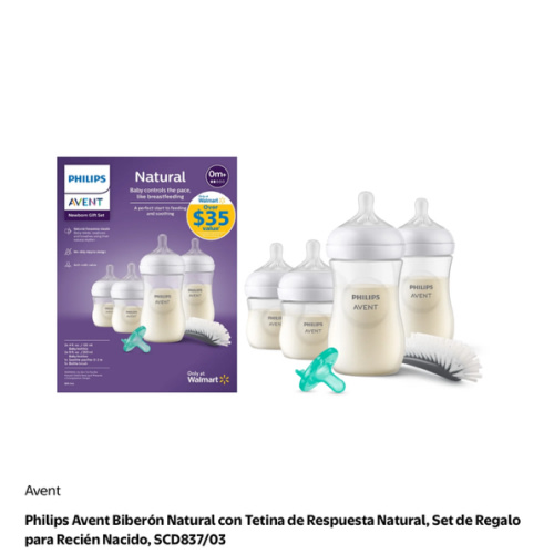 Philips Avent Biberón Natural con Tetina de Respuesta Natural, Set de Regalo para Recién Nacido, SCD837/03