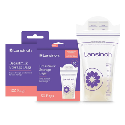 Lansinoh Breastmilk Storage Bags, 150 Count, Baby Essentials, Fast Freeze & Thaw Breast Milk Bags for Baby Bottle Feeding, Superior Strength & Stretch, 6 Ounce