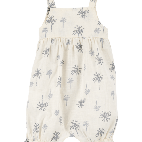 Ivory Baby Palm Tree Cotton Romper - Ivory | Carter’s Oshkosh Canada