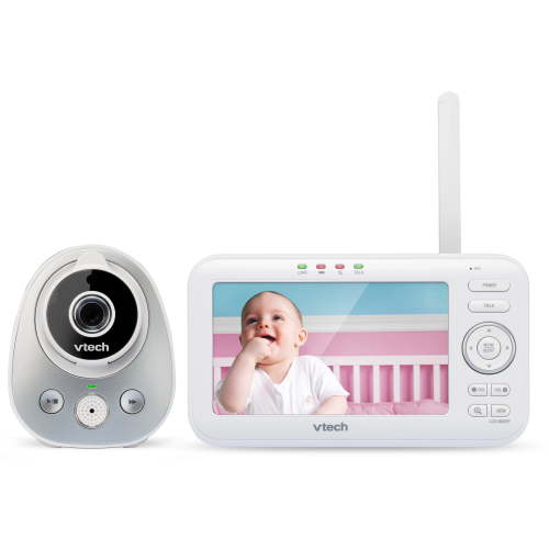 VTech VM352 5" Digital Video Baby Monitor with Wide-Angle Lens and Standard Lens, Silver & White
