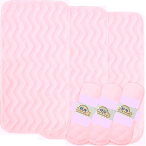 BlueSnail Waterproof and Portable Baby Changing pad Liners 3 Count,14” x 27”(Light Pink)