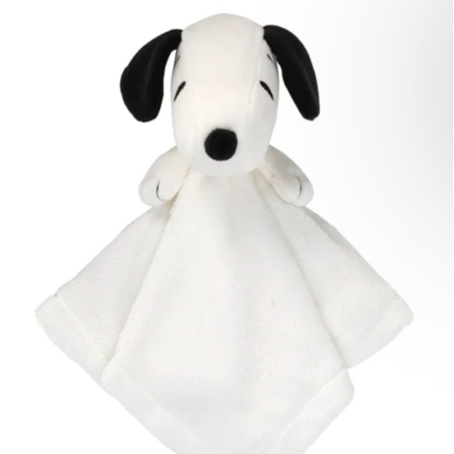 Peanuts Snoopy Lovey White/Black Plush Security Blanket – Lambs & Ivy