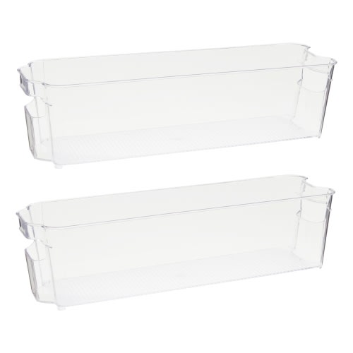 Clear Plastic Freezer Organizers, Breastmilk Storage Containers (14.5 x 4 x 3.75 In, 2 Pack)