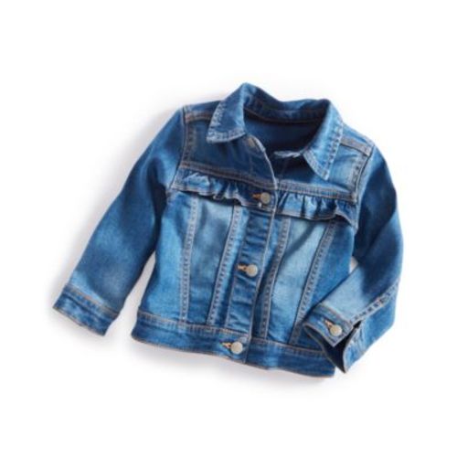 Baby Girls Ruffled-Trim Denim Jacket, Created for Macy's