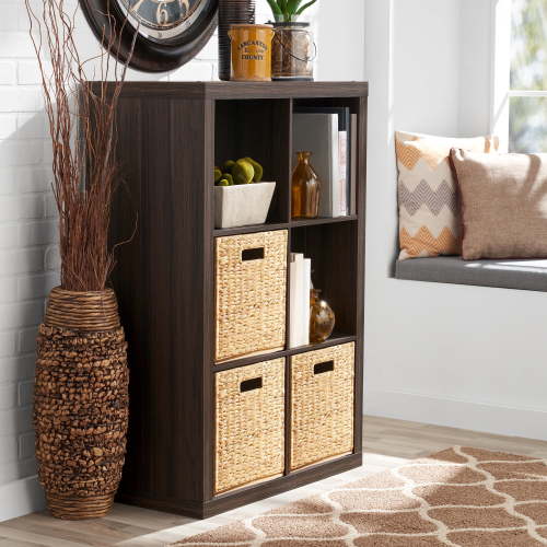 Better Homes & Gardens 6 Cube Storage Organizer, Tobacco Oak