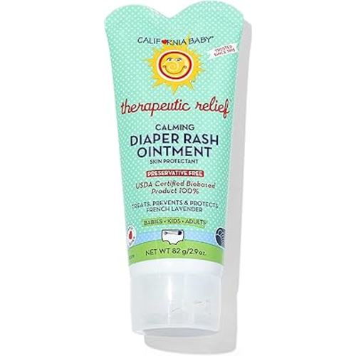 California Baby Calming Diaper Rash Cream | 100% Bio-Based | Zinc Oxide Ointment | Lavender Scented Diaper Cream | Cloth Diapers Safe | 82 g / 2.9 oz.